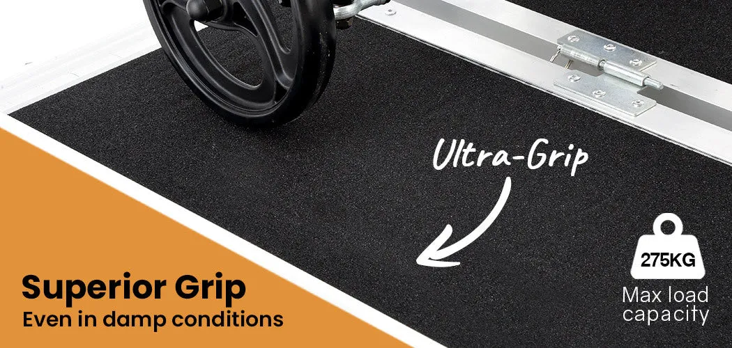 122cm Foldable Wheelchair Ramp, 275kg Capacity, Non-Slip, Equipmed