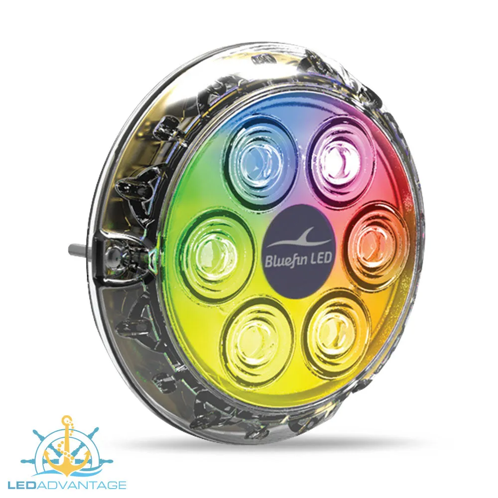 12V~24v BLUEFIN 50w Piranha P6CC NITRO Color Change LED Underwater Light