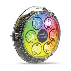 12V~24v BLUEFIN 50w Piranha P6CC NITRO Color Change LED Underwater Light