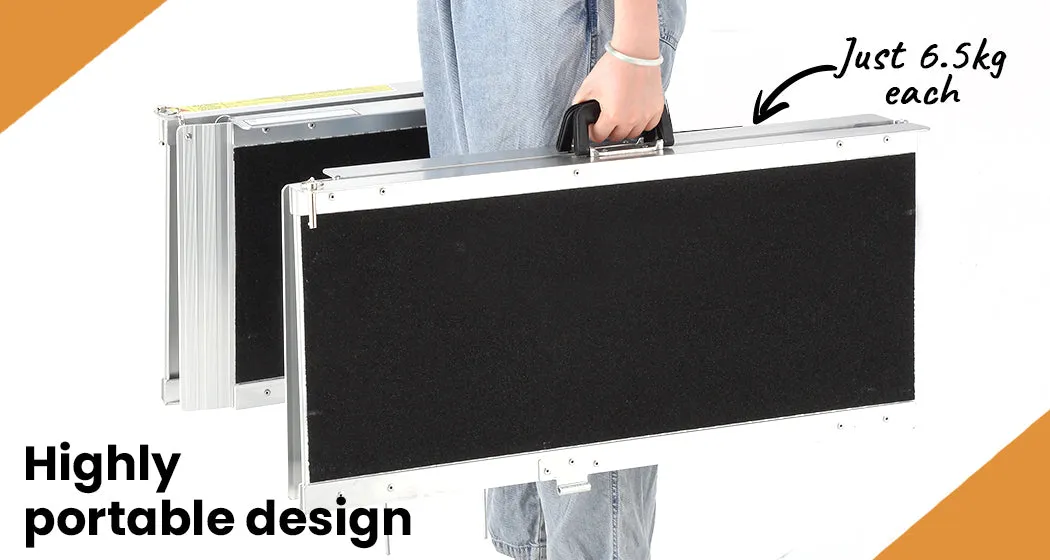 152cm Aluminum Folding Wheelchair Ramp, 275kg Capacity - Equipmed