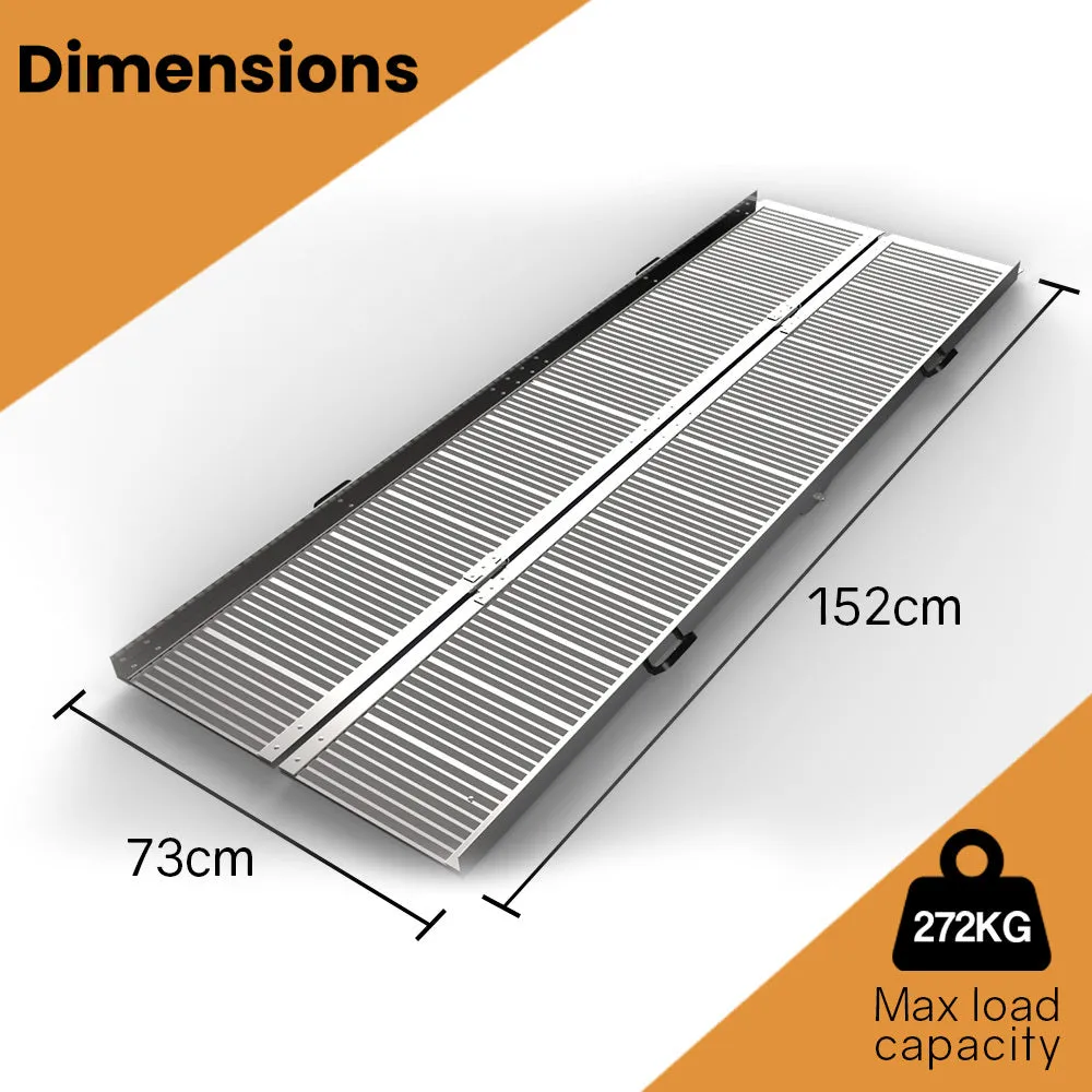 152cm Non-Slip Aluminium Wheelchair Ramp, 272kg, Equipmed