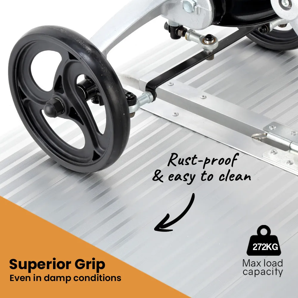 152cm Non-Slip Aluminium Wheelchair Ramp, 272kg, Equipmed