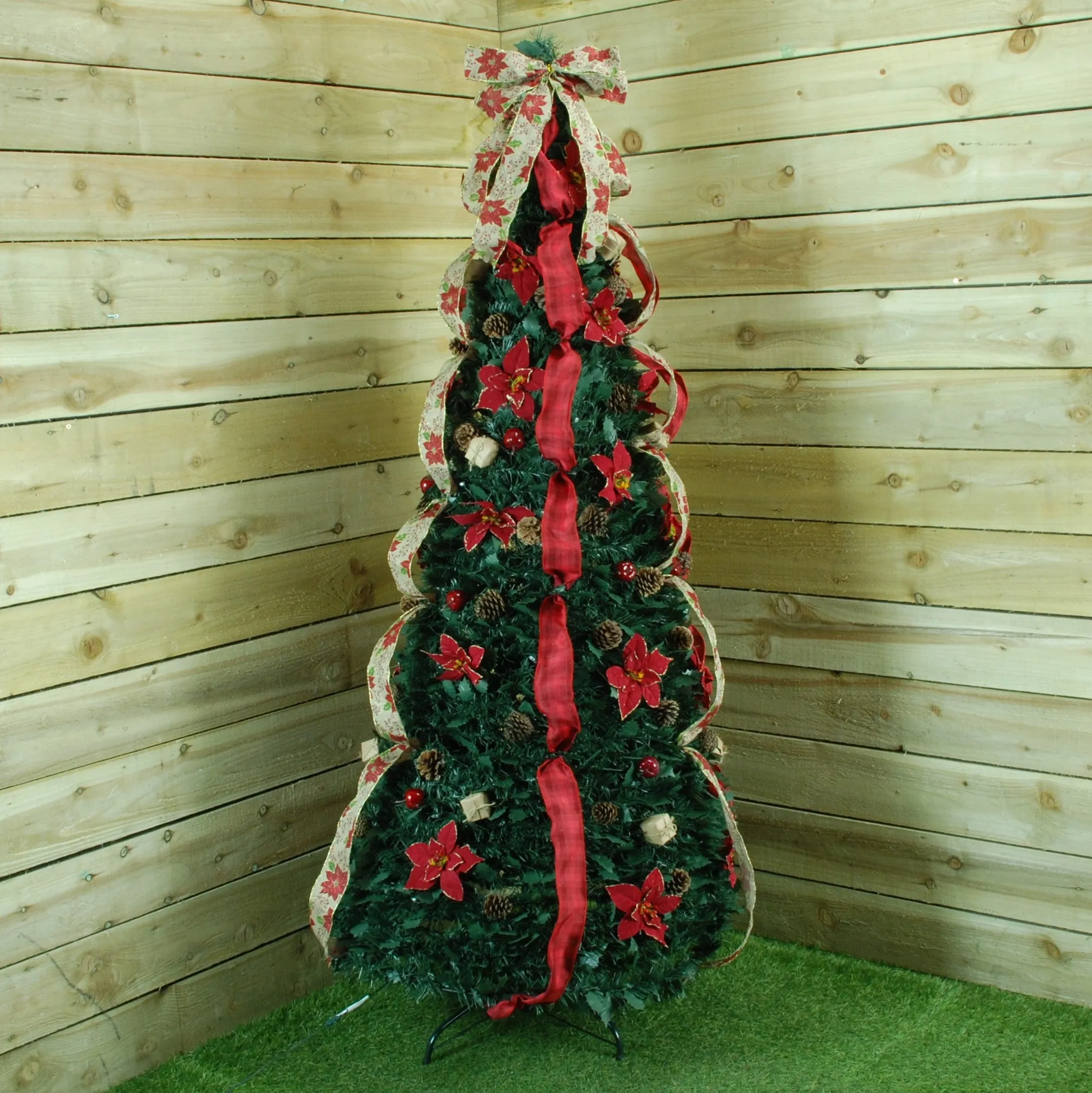180cm Pre-Decorated Pop Up  Christmas Tree with 150 Warm White LEDs