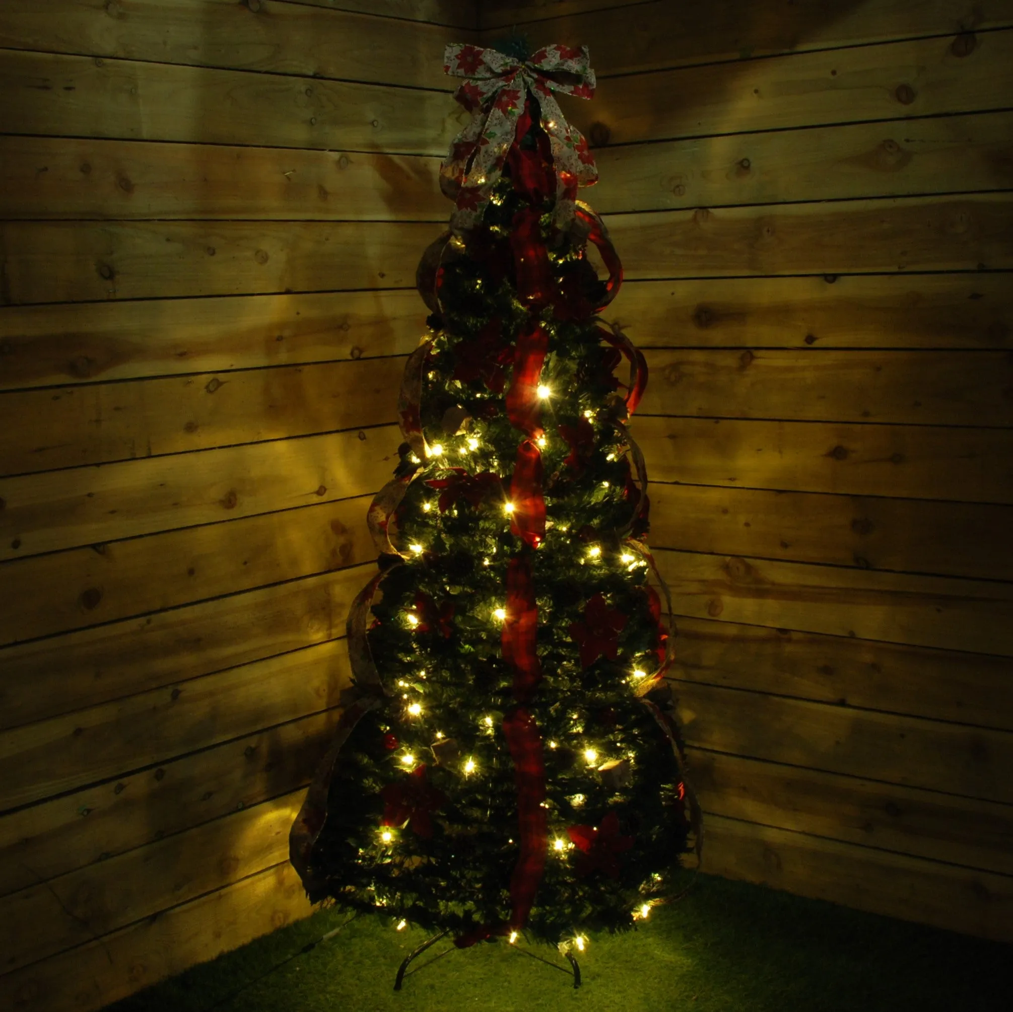 180cm Pre-Decorated Pop Up  Christmas Tree with 150 Warm White LEDs