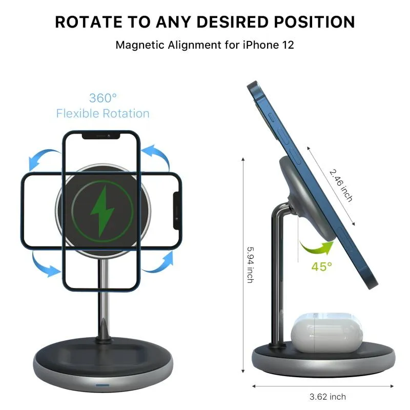 2-in-1 MagSafe Wireless Charging Stand