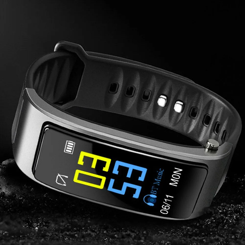 2 In 1 Smart Bracelet with Bluetooth  Earbuds HeartRate Monitor Waterproof Watch GDeals