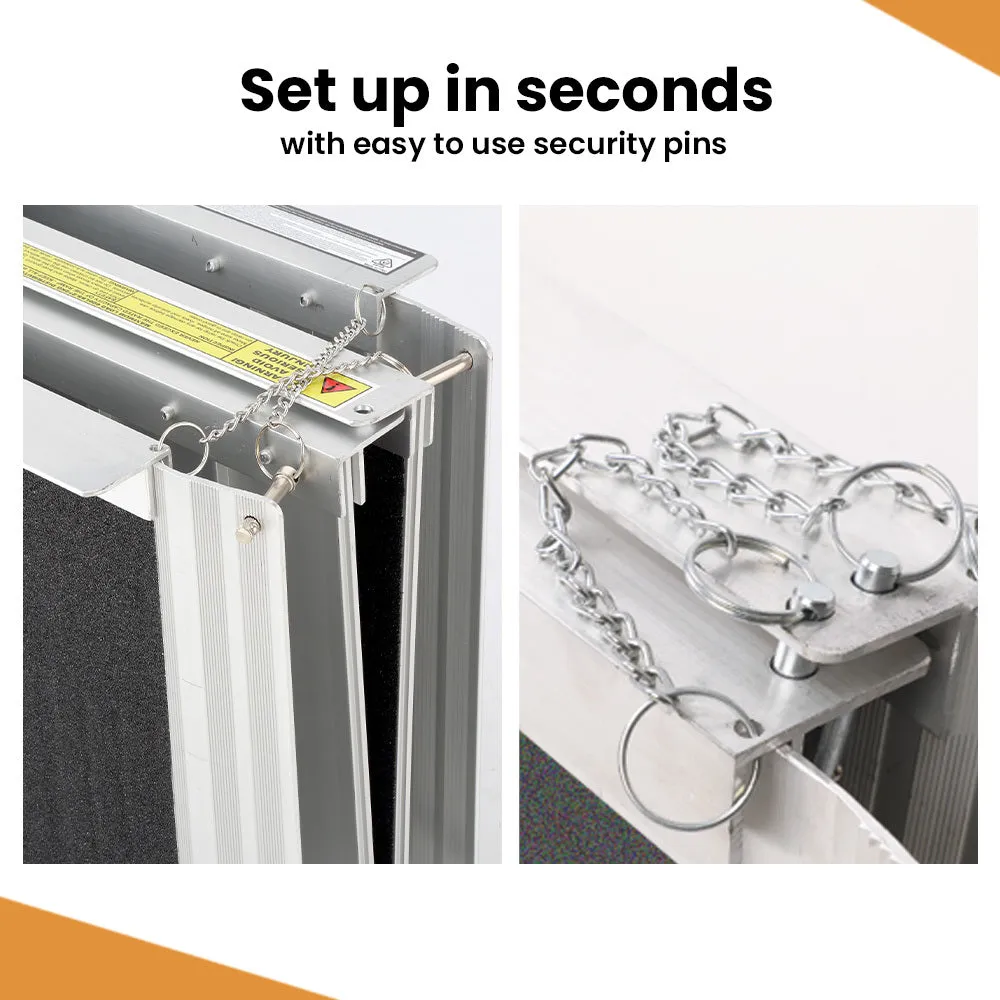 272kg Load, 182cm Folding Aluminium Wheelchair Ramp - Equipmed