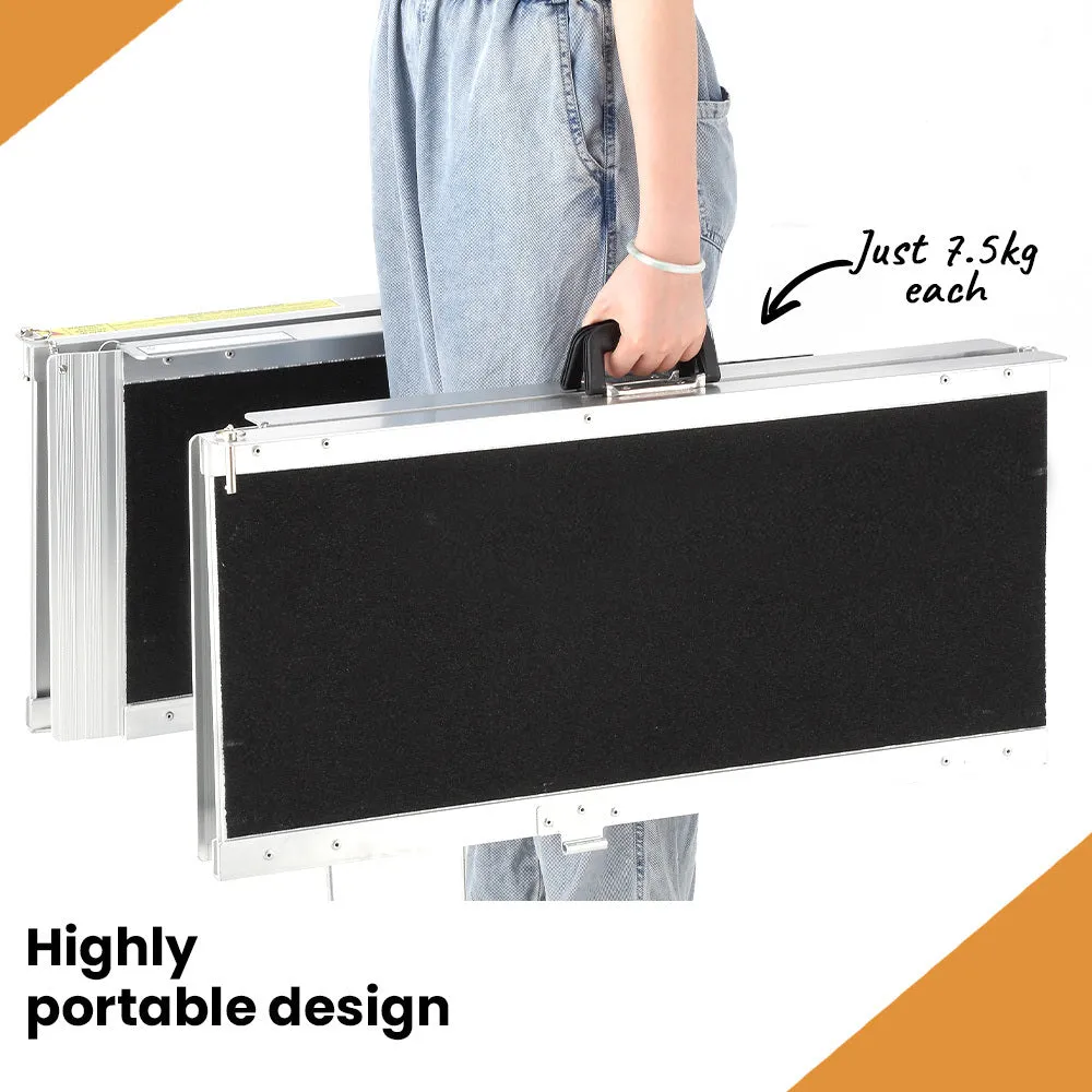272kg Load, 182cm Folding Aluminium Wheelchair Ramp - Equipmed
