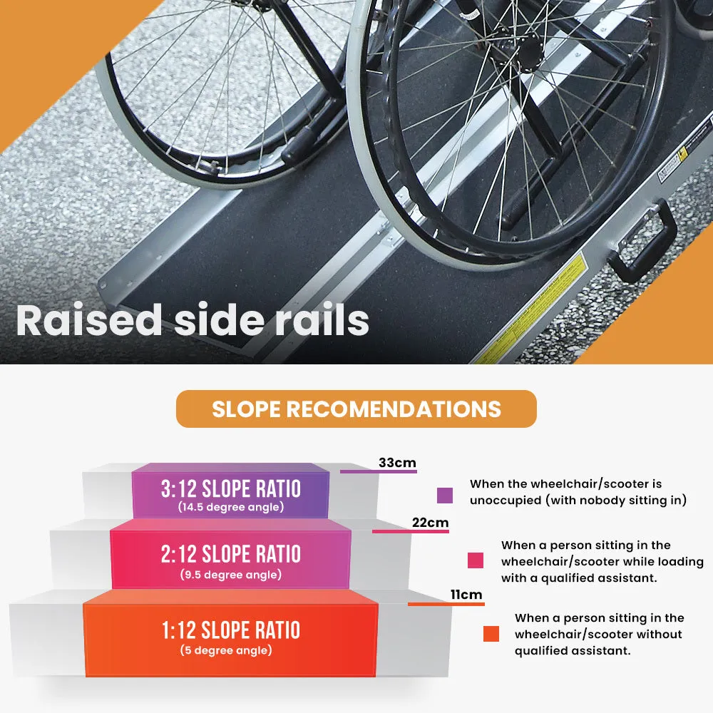 272kg Load, 182cm Folding Aluminium Wheelchair Ramp - Equipmed