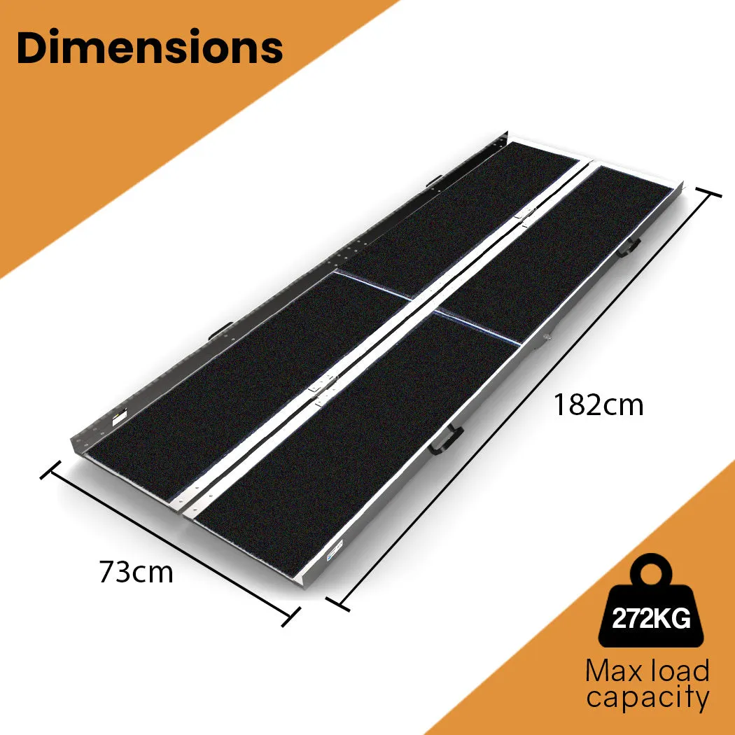 272kg Load, 182cm Folding Aluminium Wheelchair Ramp - Equipmed