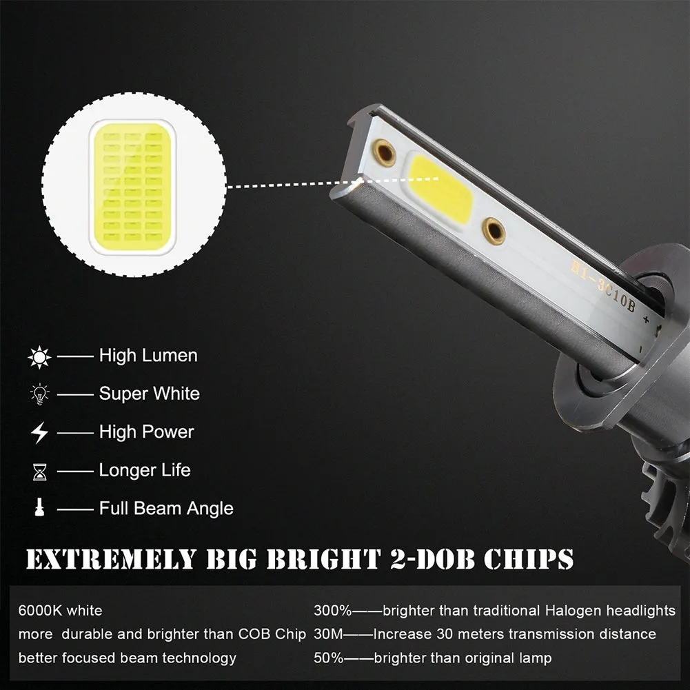 2PCS Mini Car LED Headlight Bulb H1 H7 H8/H9/H11 9005/HB3