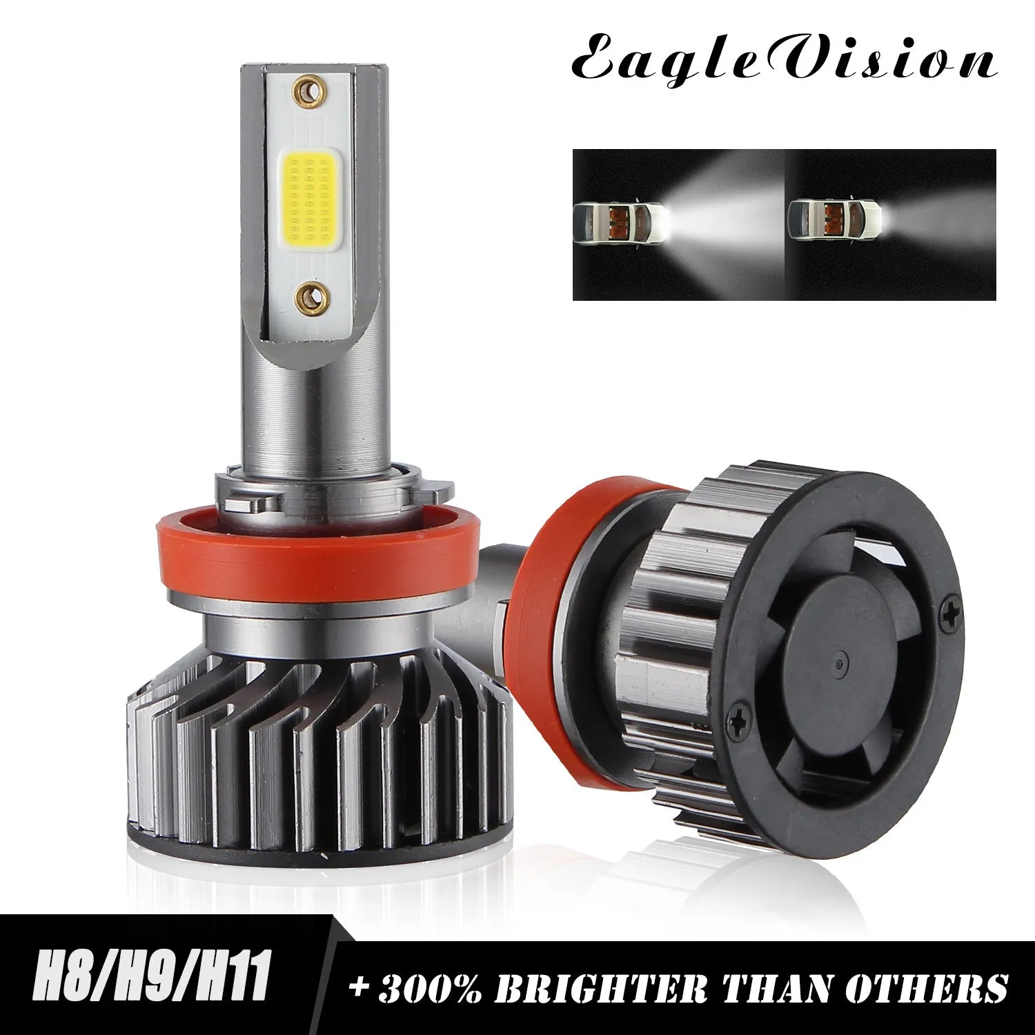 2PCS Mini Car LED Headlight Bulb H1 H7 H8/H9/H11 9005/HB3