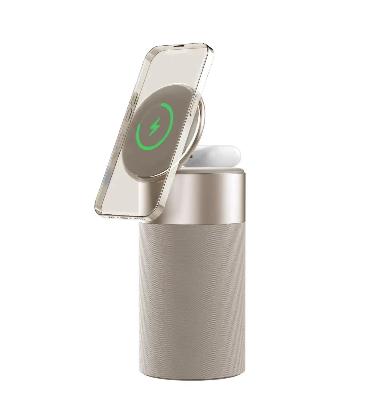 3 In 1 iPhone & AirPods Wireless Charger/BT Speaker/Touch Lamp