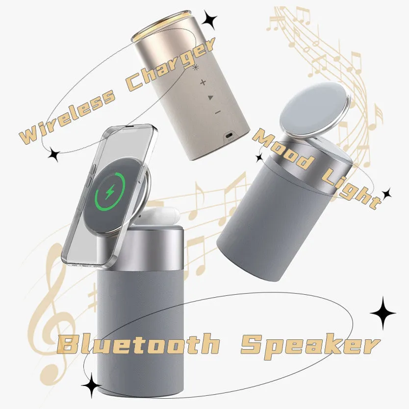 3 In 1 iPhone & AirPods Wireless Charger/BT Speaker/Touch Lamp