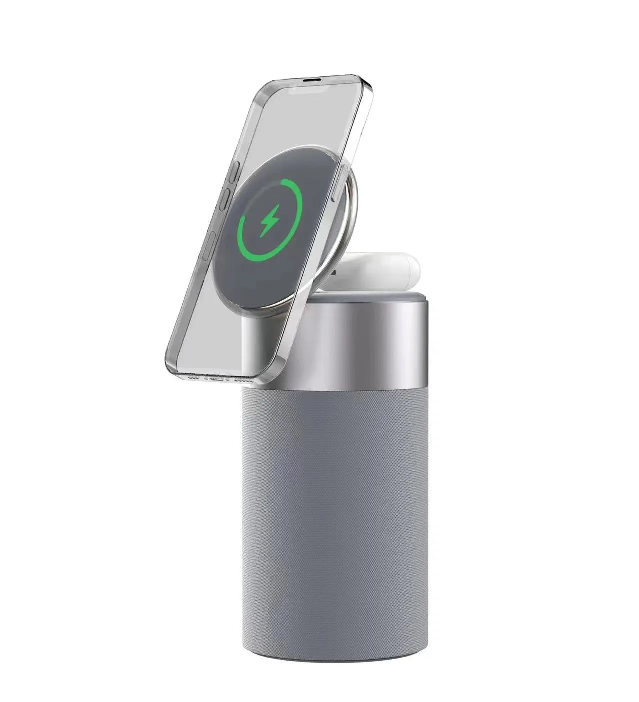 3 In 1 iPhone & AirPods Wireless Charger/BT Speaker/Touch Lamp