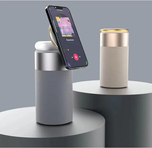 3 In 1 iPhone & AirPods Wireless Charger/BT Speaker/Touch Lamp