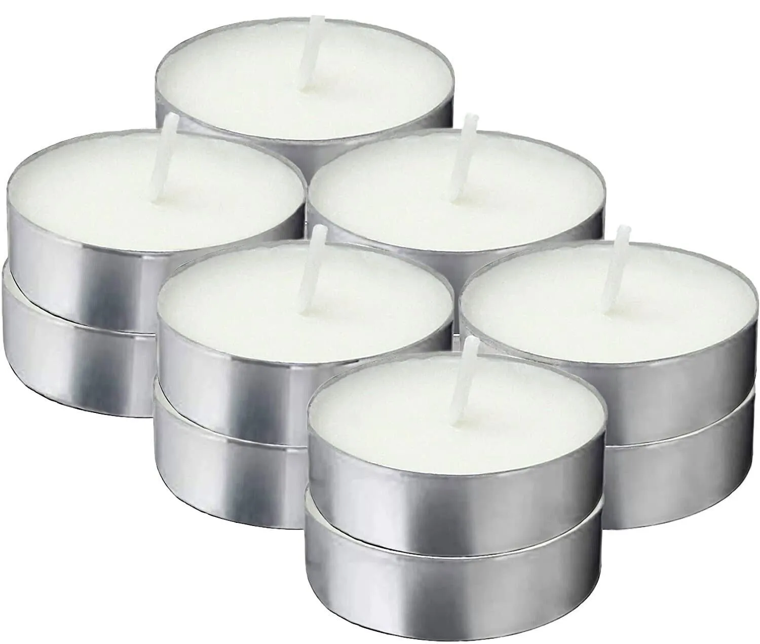 30 PCS Unscented White Tealight Candles 4 Hours Burn Time Dripless Long Lasting