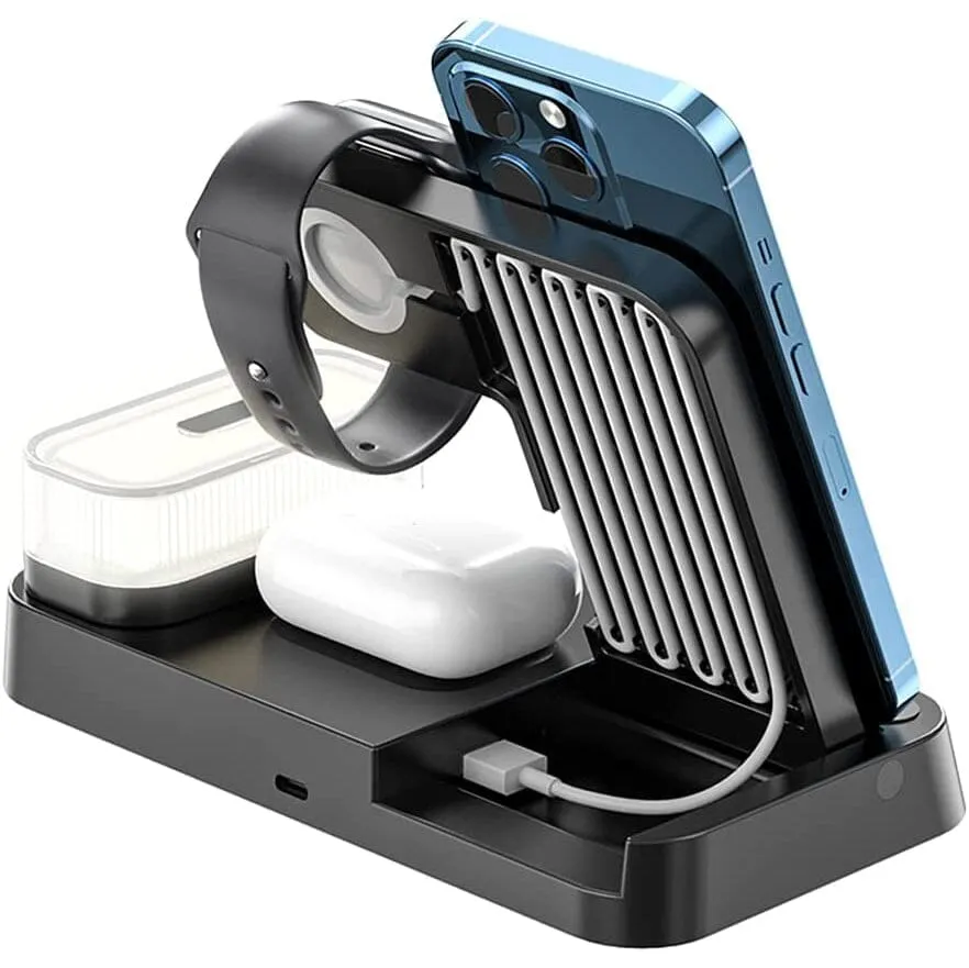 4-in-1 Wireless Charging Station with LED Night Light