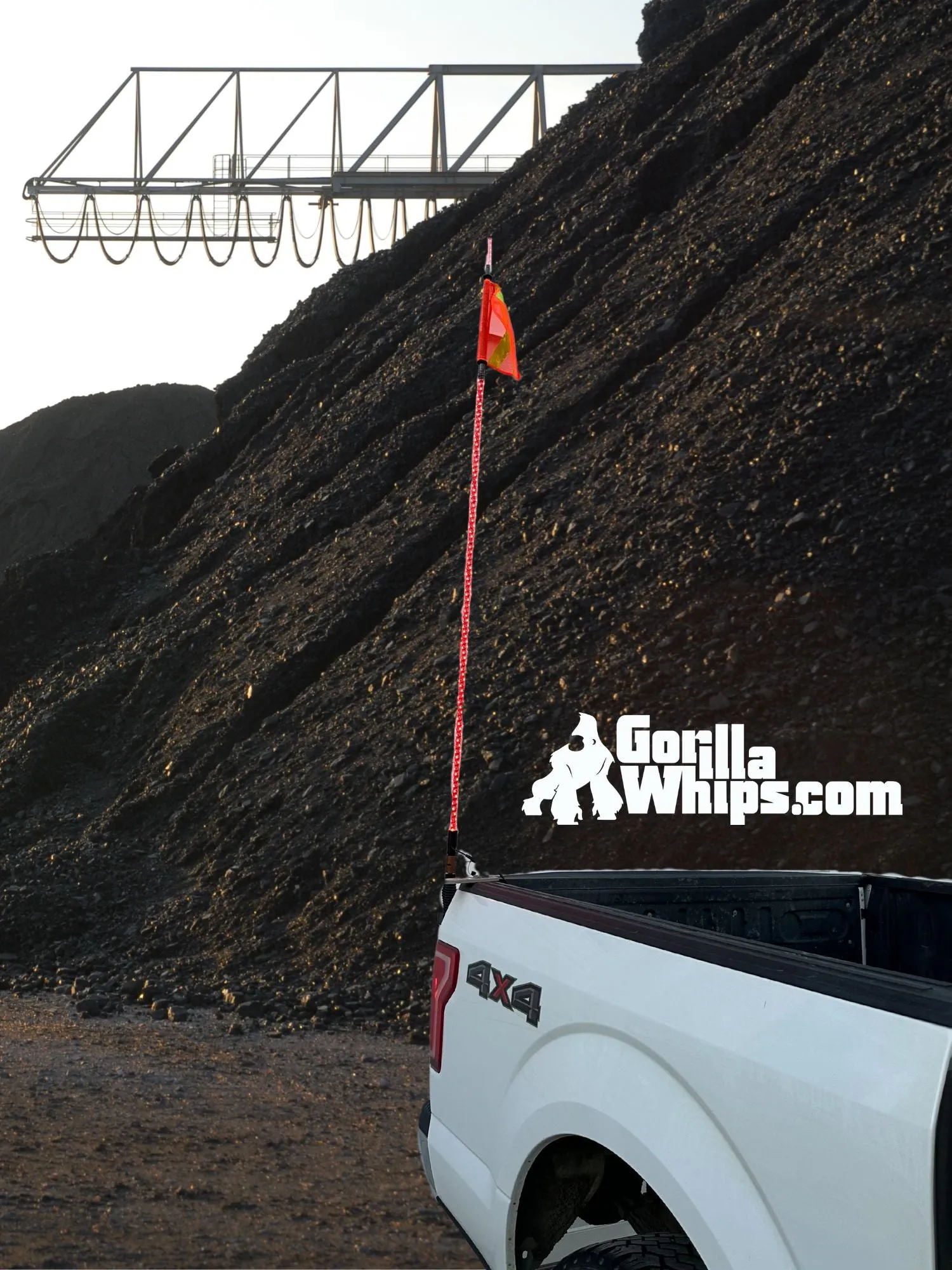 4' LED Whip Xtreme Mining Industrial Safety Single Whip