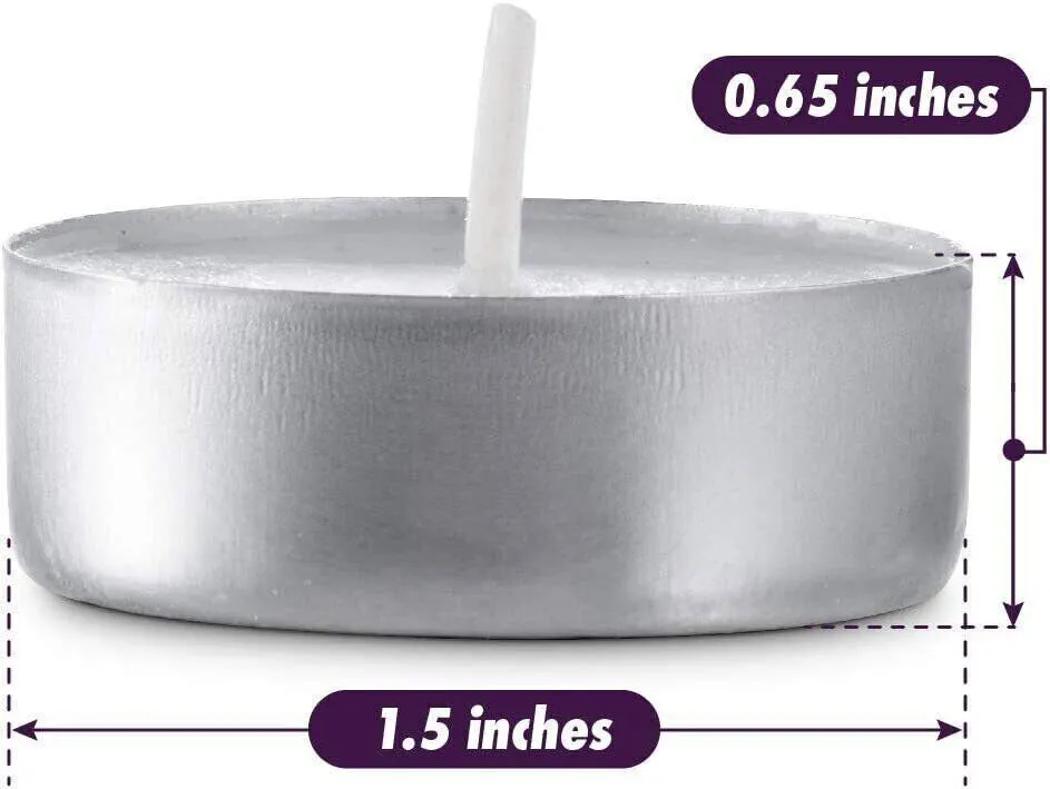 50 PCS Unscented White Tealight Candles 4 Hours Burn Time Dripless Long Lasting