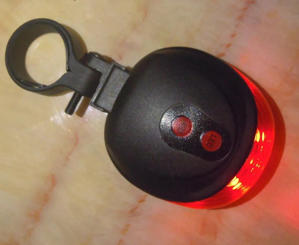 5LED 2 Laser Cycling Bicycle Rear Bike Light 7 Flash Mode Safety Tail Warning Lamp Waterproof