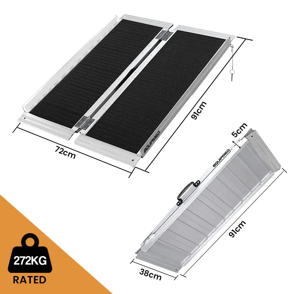 91cm Portable Aluminium Folding Wheelchair Ramp, 272kg