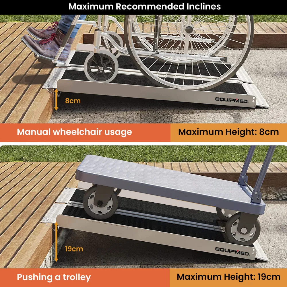 91cm Portable Aluminium Folding Wheelchair Ramp, 272kg