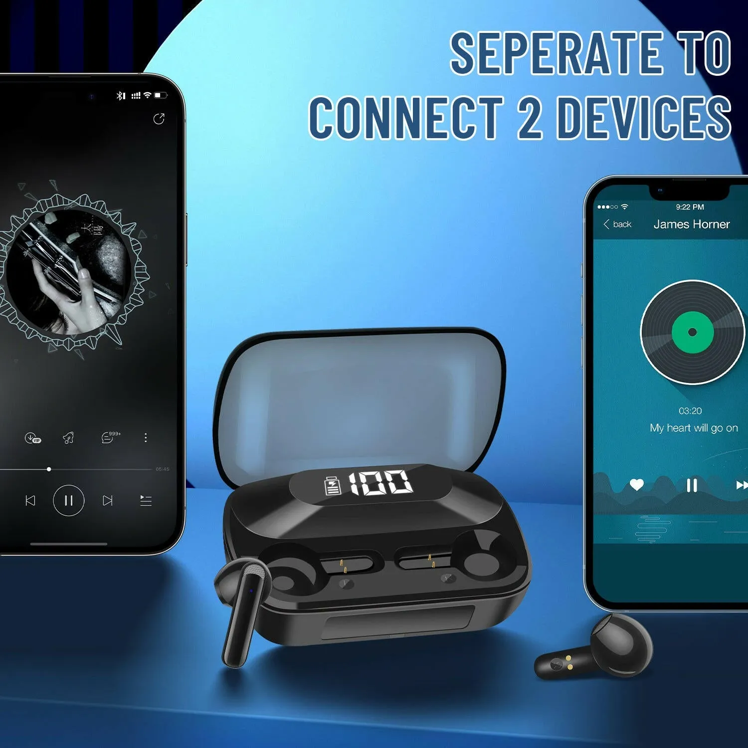 AKZ-S18 power bank tws earbuds, TW wireless BT  earbuds with power bank