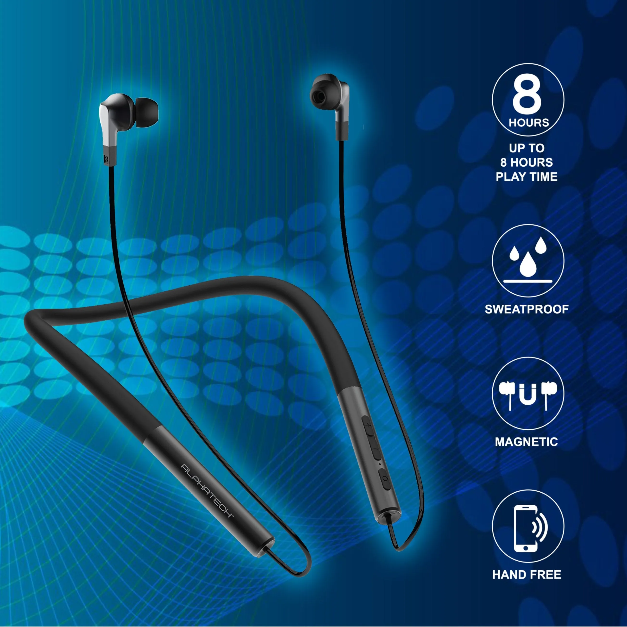Alphatech Cinema Surround Wireless Headphone - Black
