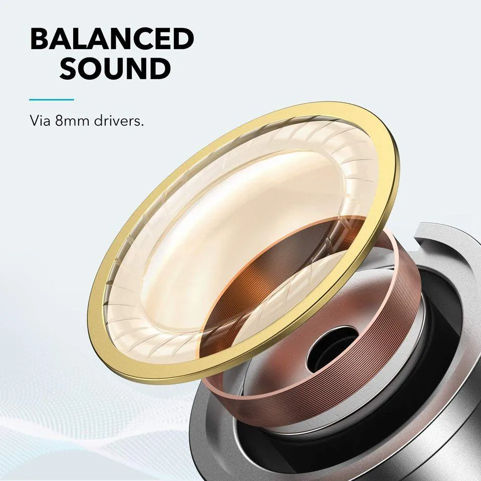 Anker Soundcore Life Dot 2 True Wireless Earbuds, 100 Hour Playtime, 8mm Drivers, Superior Sound, Secure Fit with AirWings, Bluetooth 5, Comfortable Design for Commute, Sports, Jogging