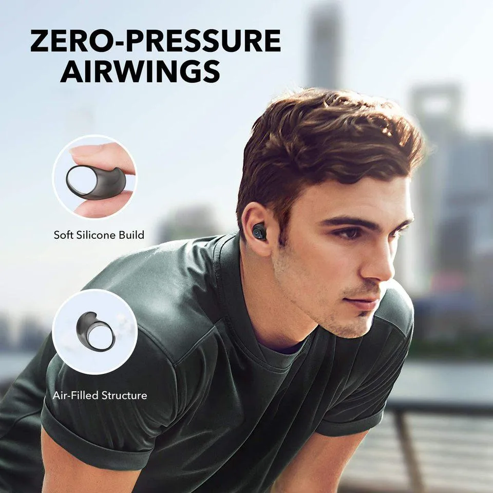 Anker Soundcore Life Dot 2 True Wireless Earbuds, 100 Hour Playtime, 8mm Drivers, Superior Sound, Secure Fit with AirWings, Bluetooth 5, Comfortable Design for Commute, Sports, Jogging