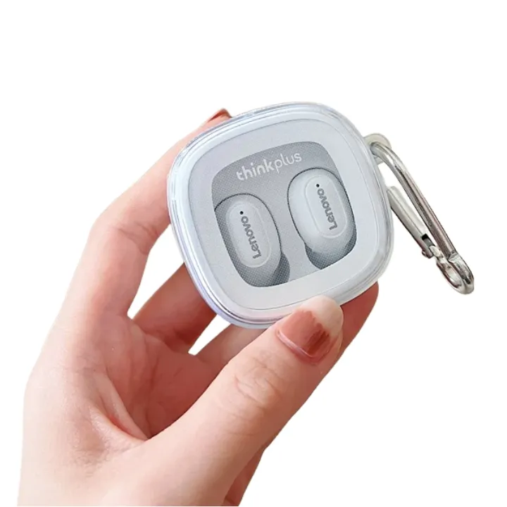 Anymob Earphone Case Transparent For Lenovo XT62 TWS Soft TPU Transparent Headset Protective Cover with Hook