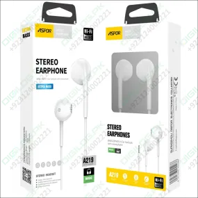 Aspor A219 3.5Mm Earphone/Handsfree Universal With High Bass Quality Sound