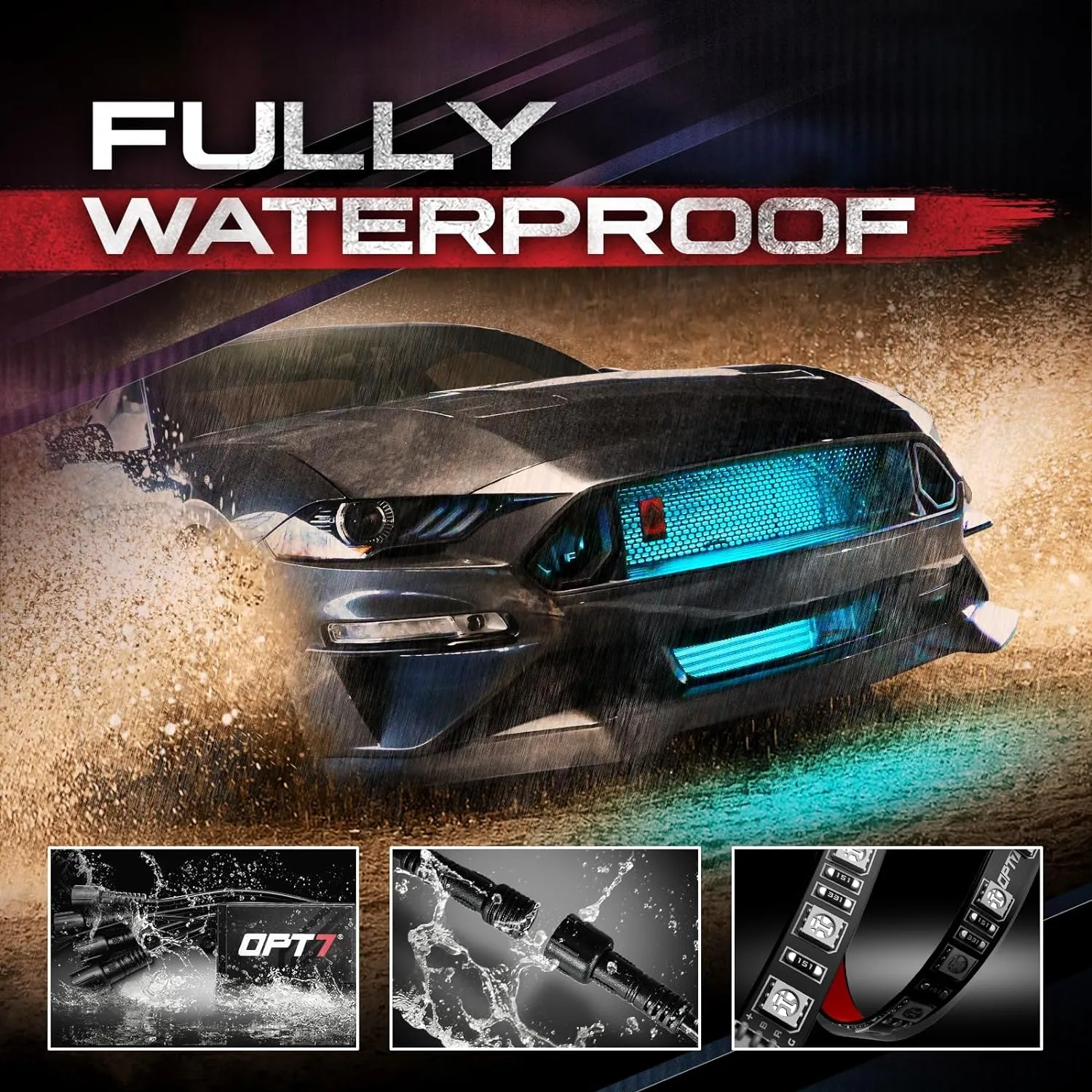AURA Exterior Pack Bundle (Grille LED Kit - Bluetooth Enabled APP   DreamColor Underglow LED Kit   Photon RGB Rock Light Kit)