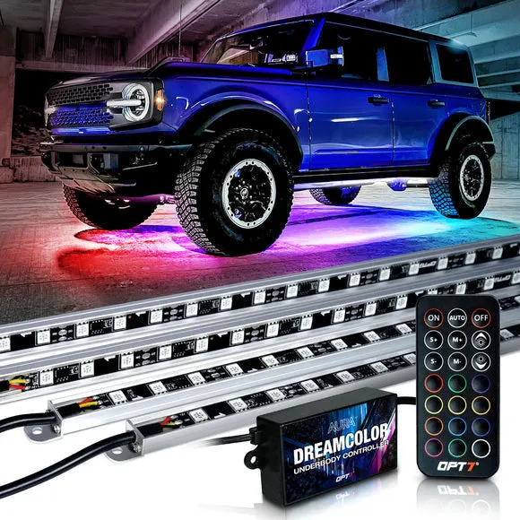 AURA Exterior Pack Bundle (Grille LED Kit - Bluetooth Enabled APP   DreamColor Underglow LED Kit   Photon RGB Rock Light Kit)
