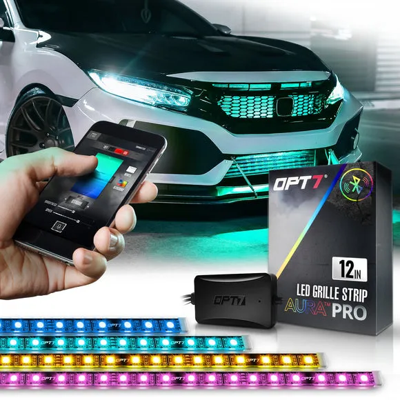 AURA Exterior Pack Bundle (Grille LED Kit - Bluetooth Enabled APP   DreamColor Underglow LED Kit   Photon RGB Rock Light Kit)