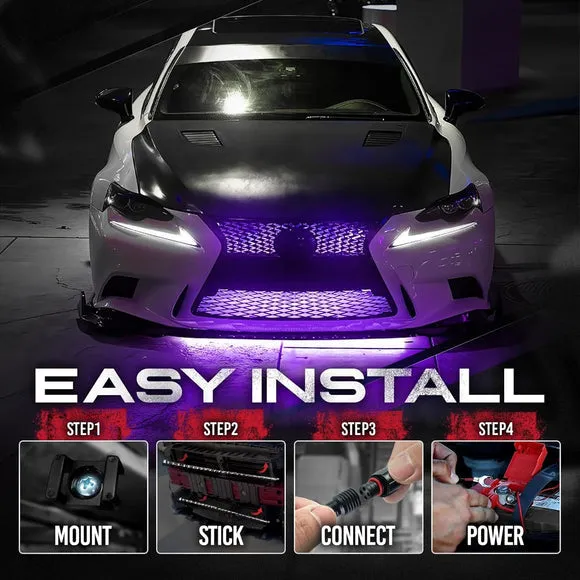 AURA Exterior Pack Bundle (Grille LED Kit - Bluetooth Enabled APP   DreamColor Underglow LED Kit   Photon RGB Rock Light Kit)