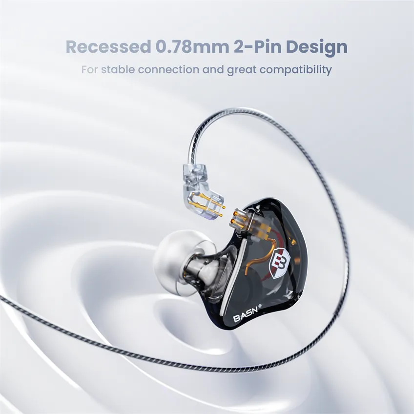 BASN Bsinger PRO 2-Pin In-Ear Monitor Headphones (Black)