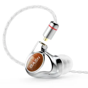 BASN Metalen PRO 4 drivers (2DD 2BA) In-Ear Monitor Headphones (Brown)