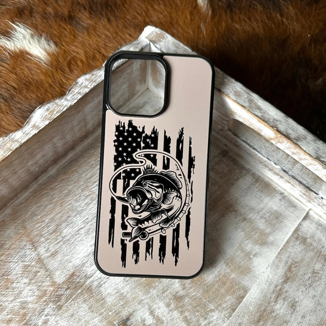 Bass fishing flag outdoors phone case for iPhone and Samsung