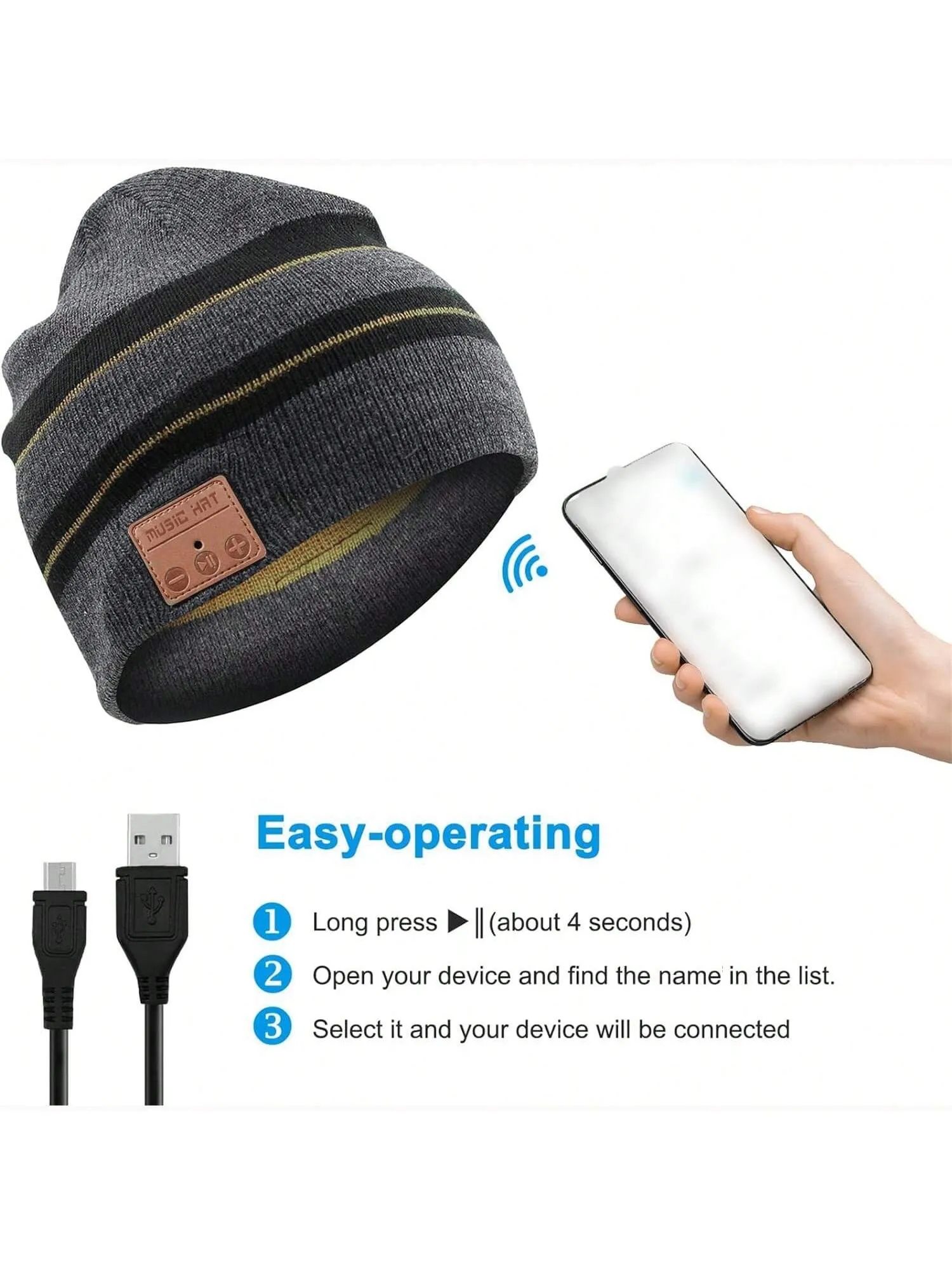 Beanie Hat For Men Women Unisex Wireless Music Hat