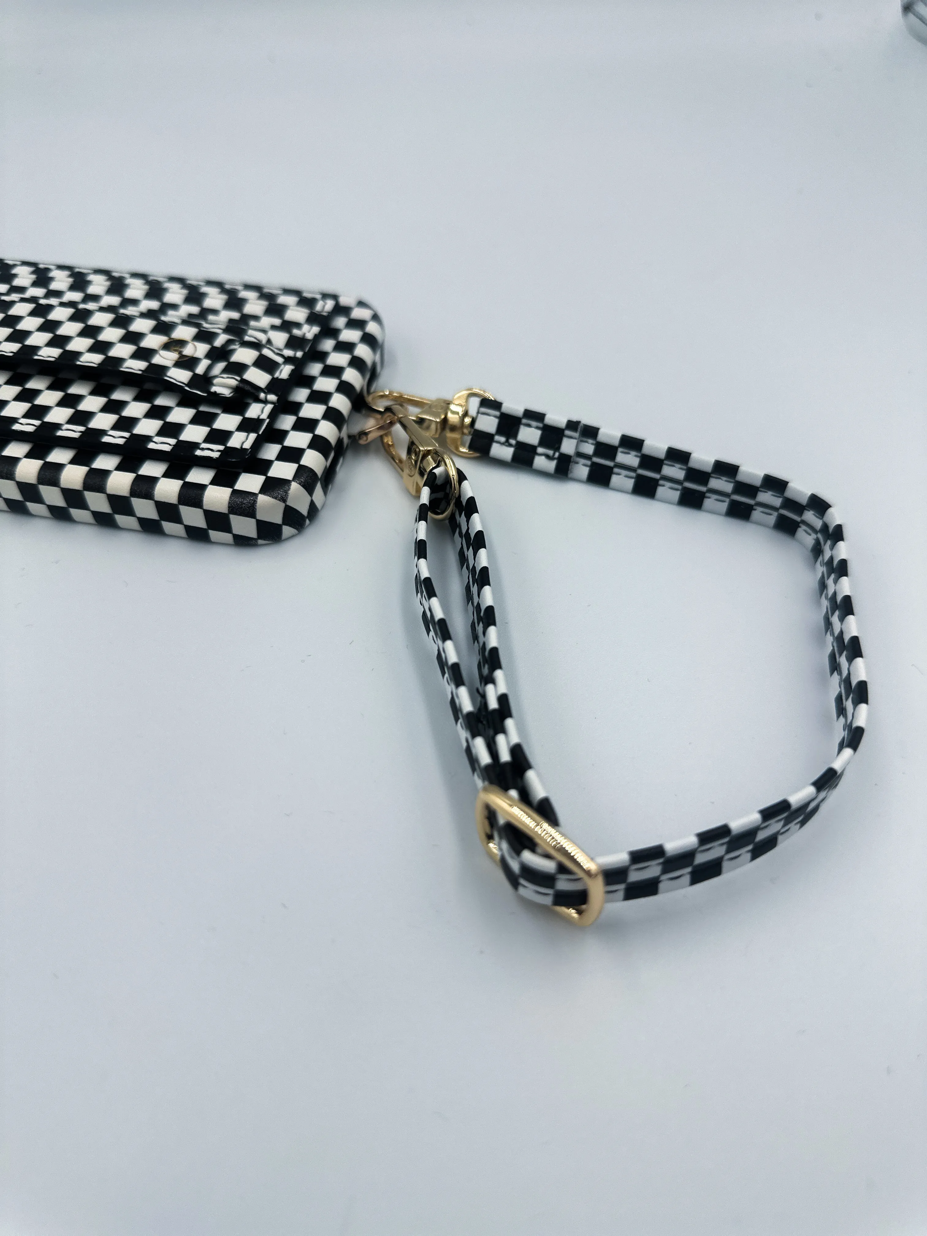 Black Checkered Phone Strap   Universal Hitch - FINAL SALE