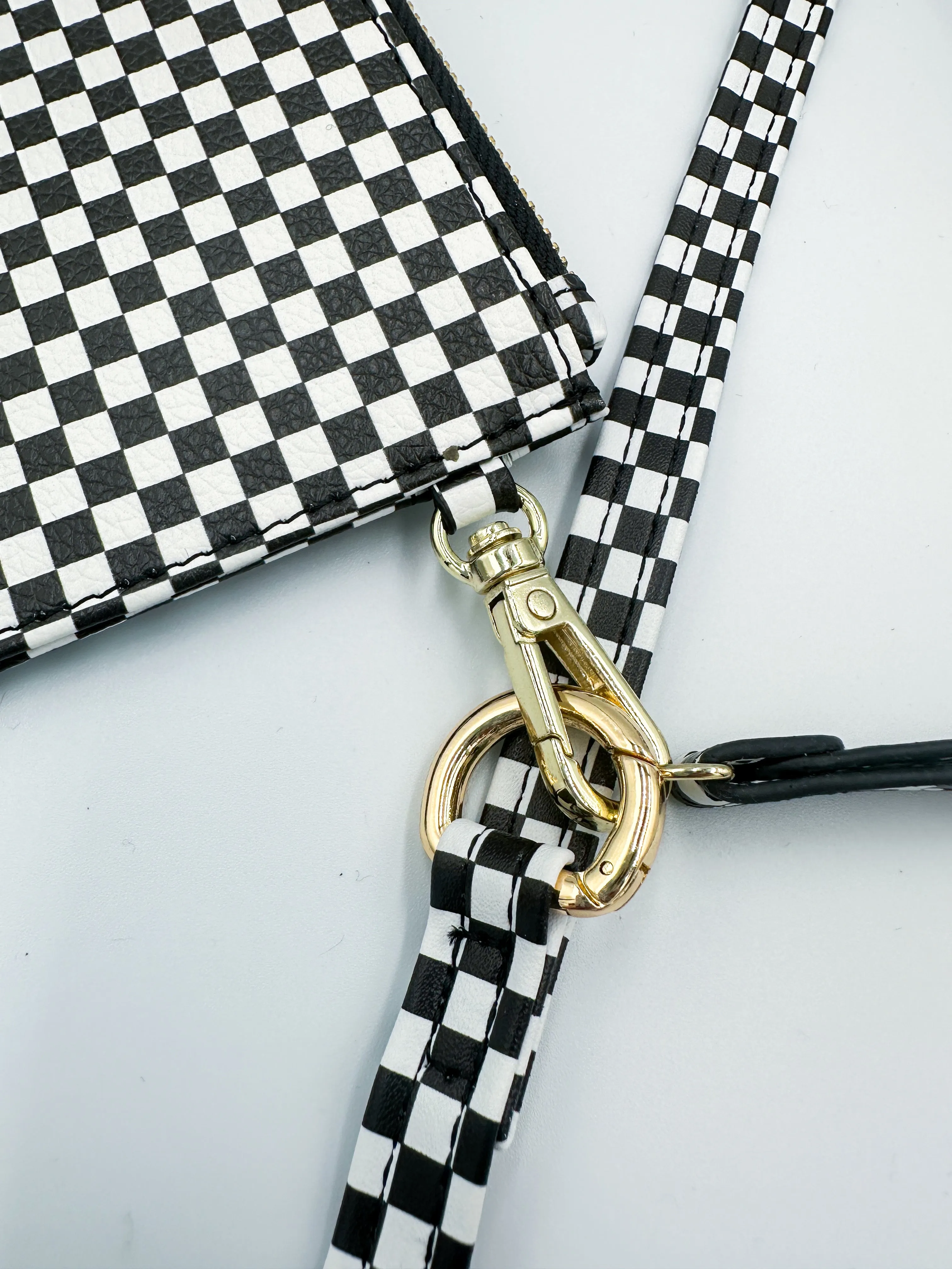 Black Checkered Phone Strap   Universal Hitch - FINAL SALE