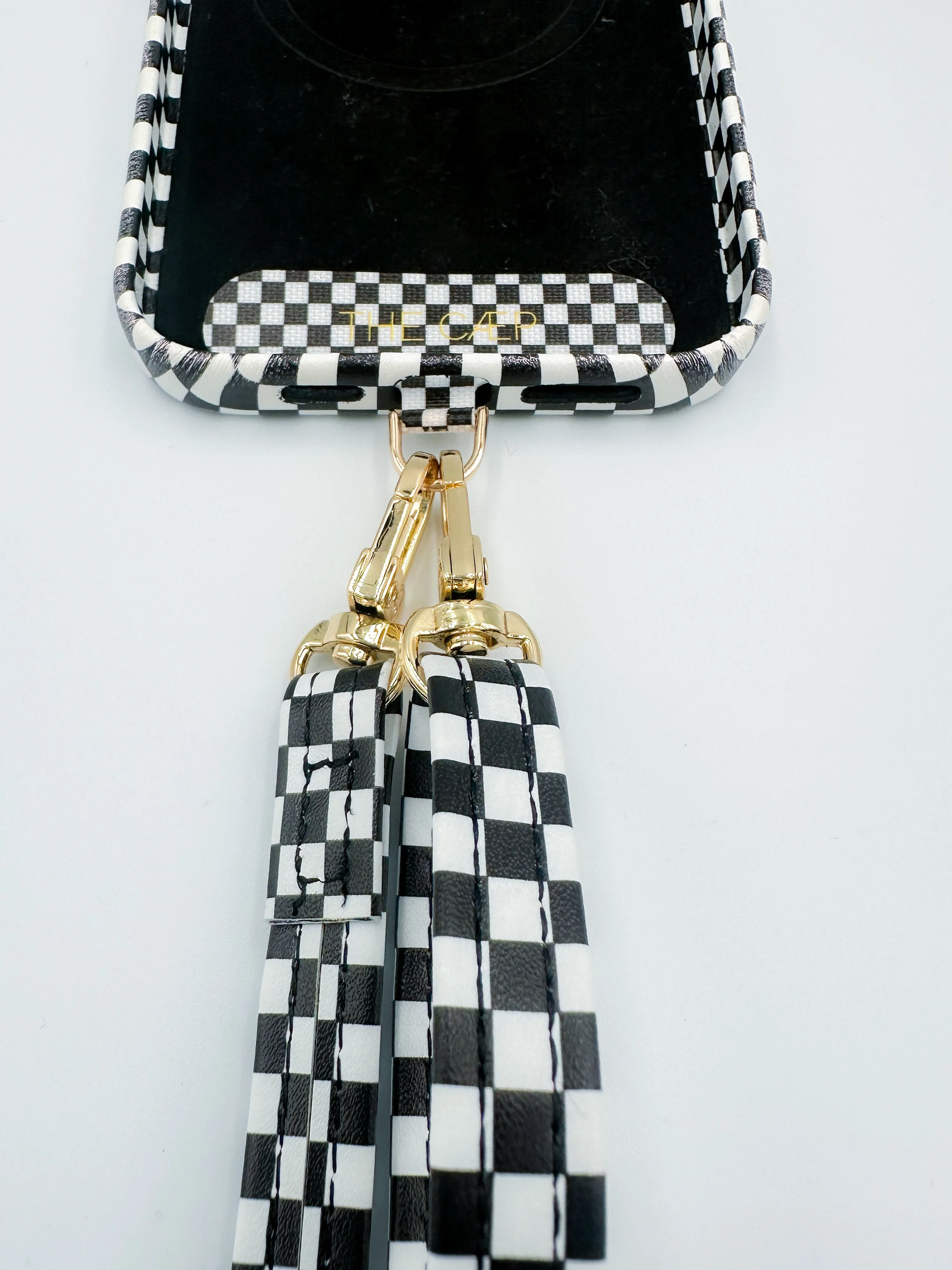 Black Checkered Phone Strap   Universal Hitch - FINAL SALE
