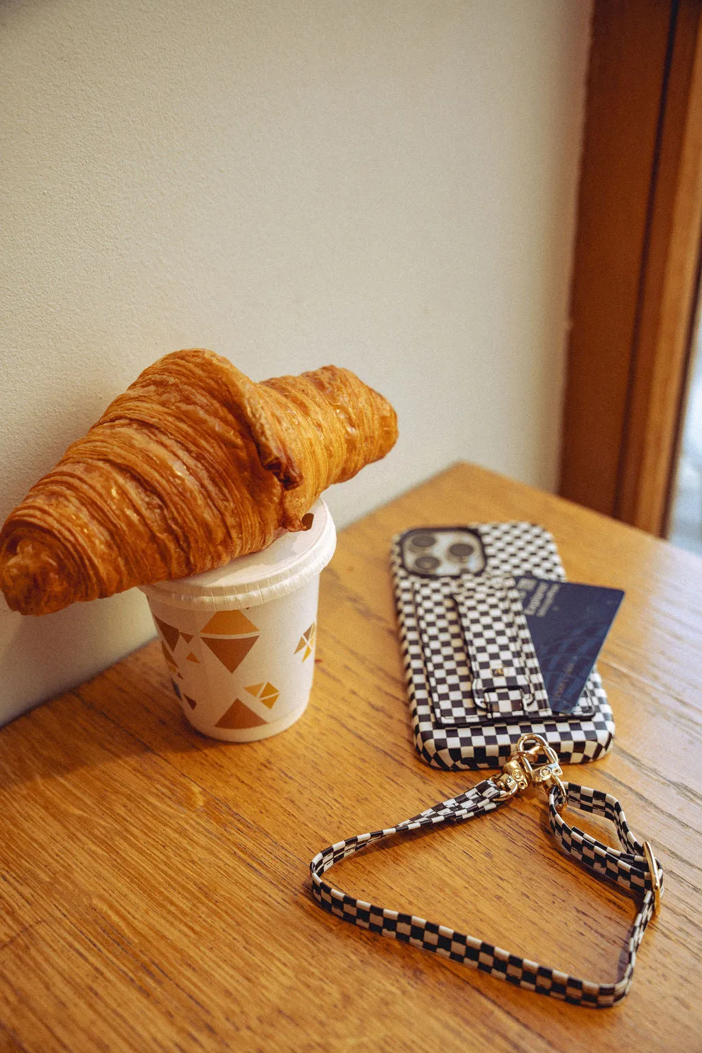 Black Checkered Phone Strap   Universal Hitch - FINAL SALE