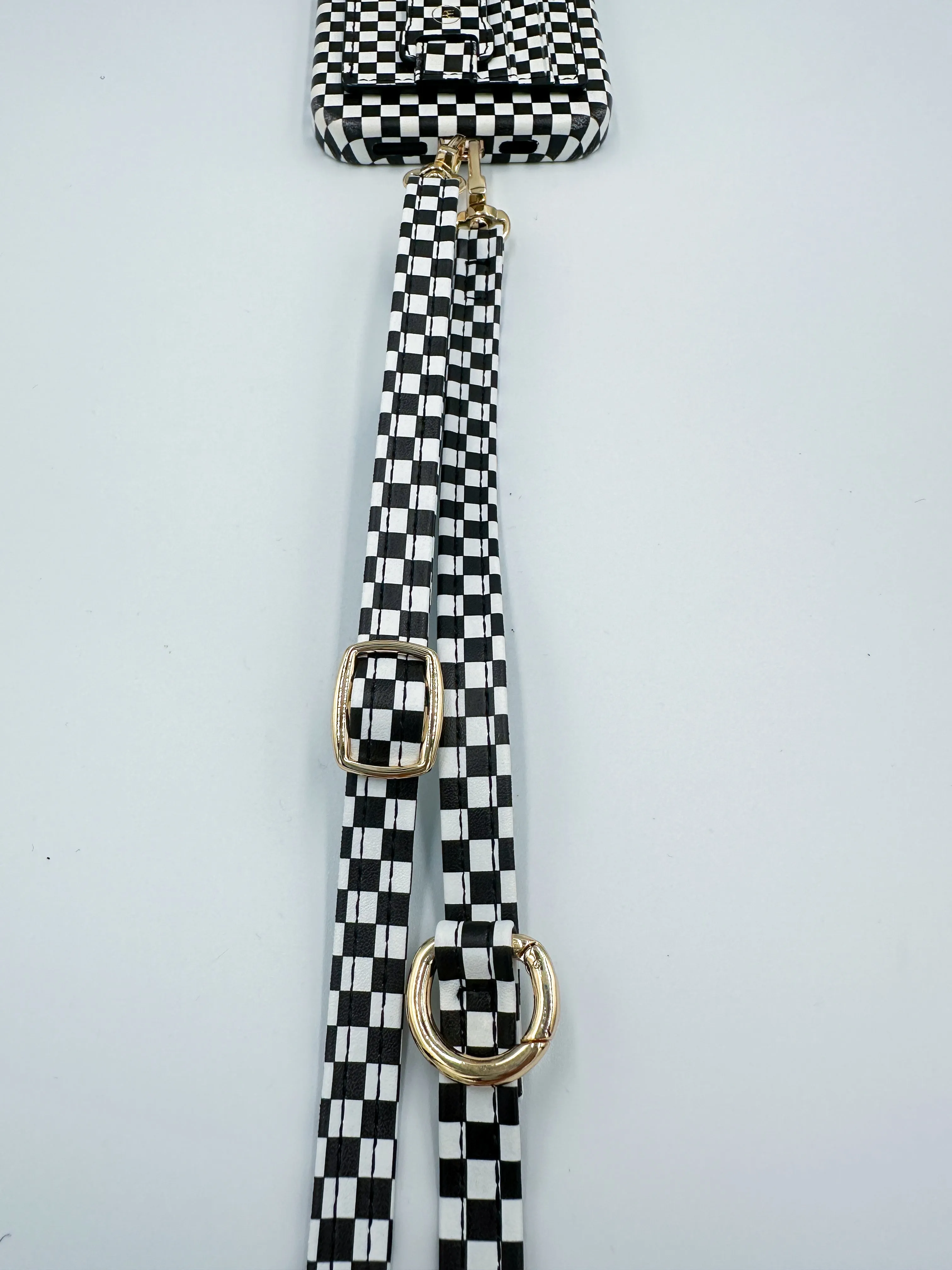 Black Checkered Phone Strap   Universal Hitch - FINAL SALE