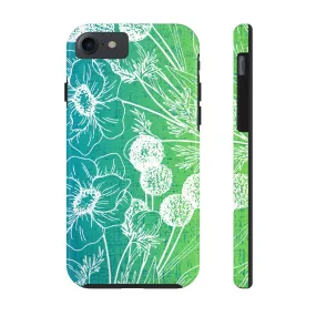 Blue and Green Ombre Floral Cell Phone Cover: Artistic Device Protection