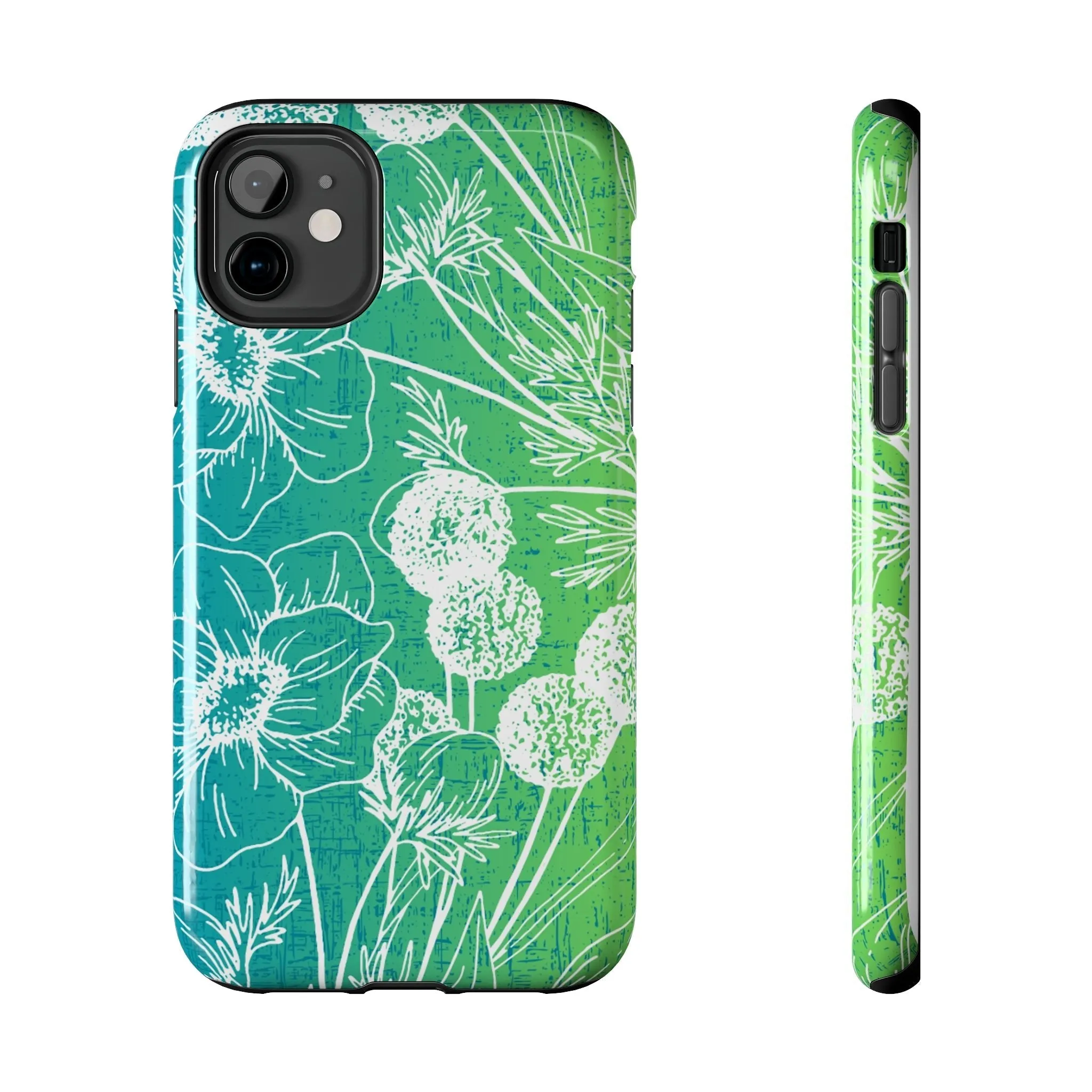 Blue and Green Ombre Floral Cell Phone Cover: Artistic Device Protection