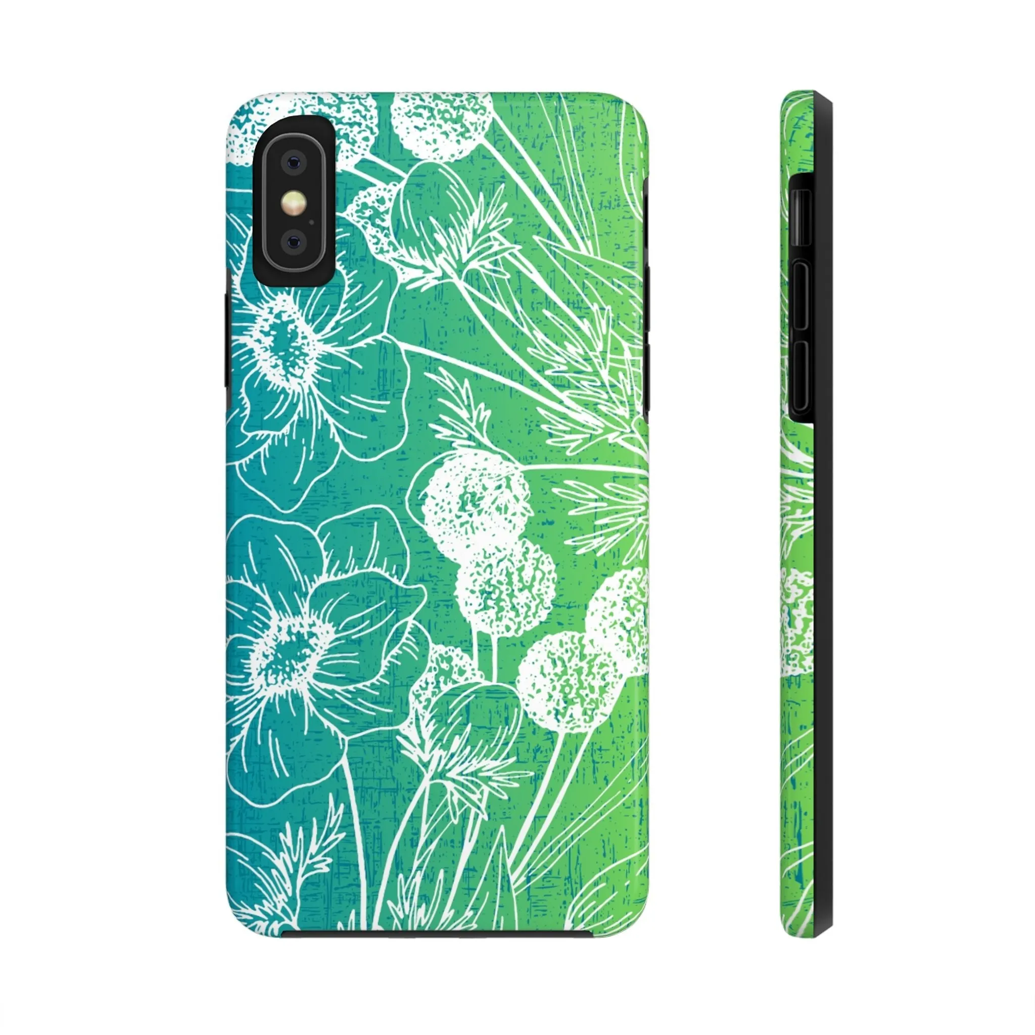 Blue and Green Ombre Floral Cell Phone Cover: Artistic Device Protection