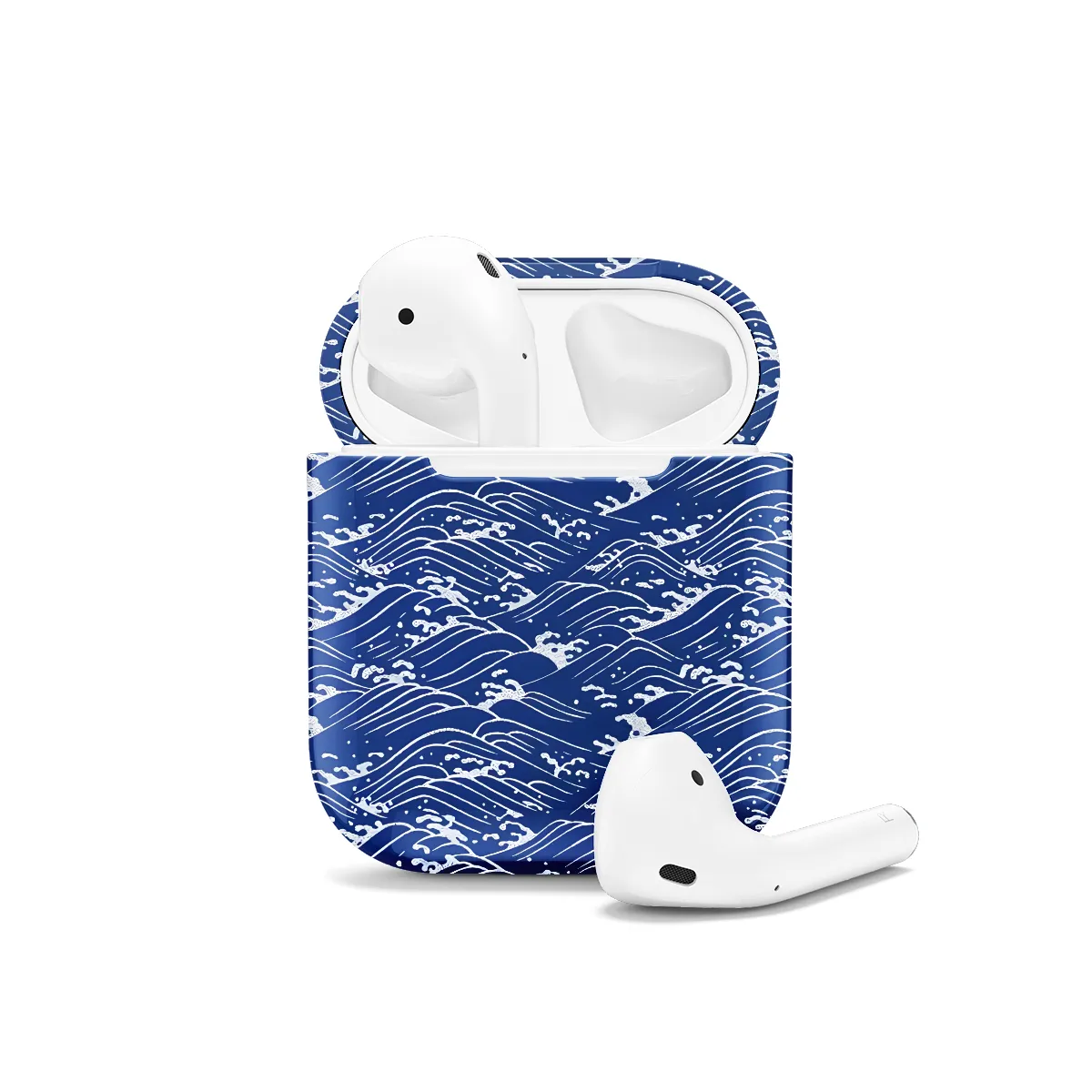 Blue Japanese Seigaiha Wave AirPods Case AirPods Pro AirPods Pro 2 AirPods 3 AirPods 2 Glossy 1503